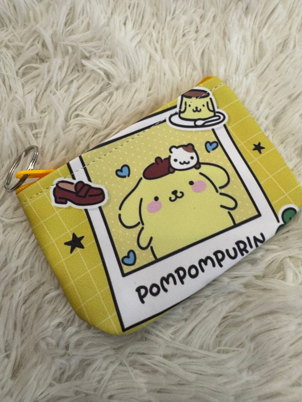 Sanrio Pompompurin Small coin purse yellow zipper keychain